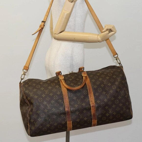 LOUIS VUITTON Monogram Keepall Bandouliere 55 Boston Bag - Picture 1 of 16